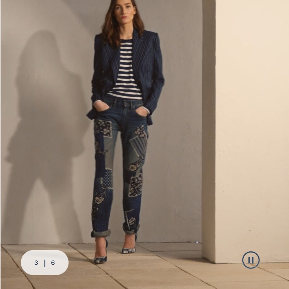 RALPH LAUREN COLLECTION O’CONNOR PATCHWORK JEANS SIZE US 28 - Picture 2 of 8